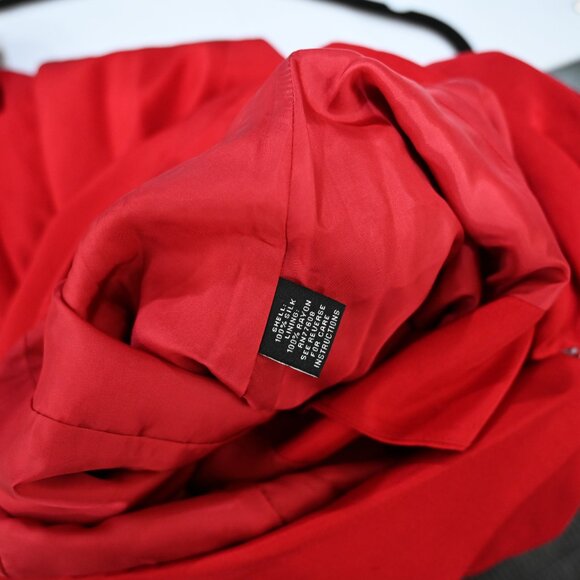 J. Petermen Size 2 Red Midi Button Down Belted 100% Silk Dress NWOT - Picture 6 of 8